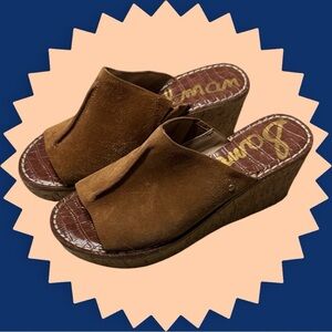 Sam Edelman Ranger Suede Wedge Sandals size 7.5